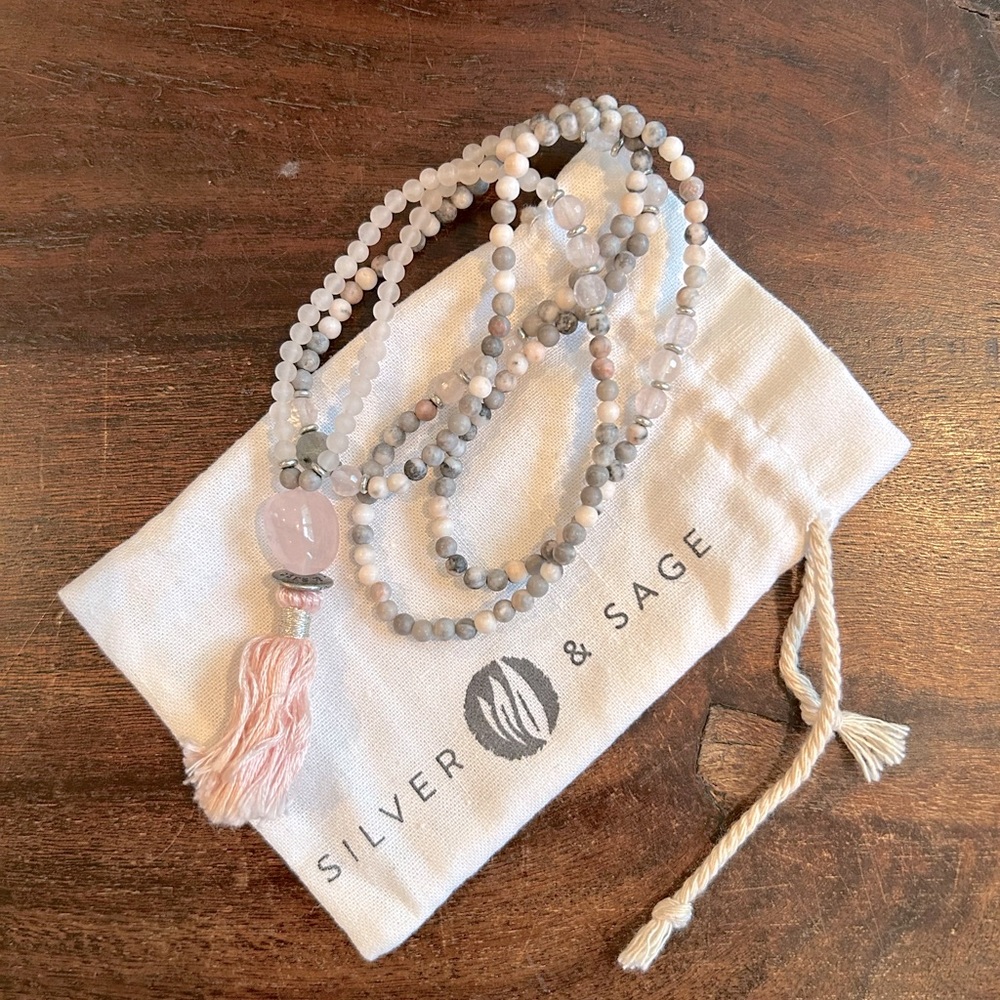 Silver & Sage Mala
